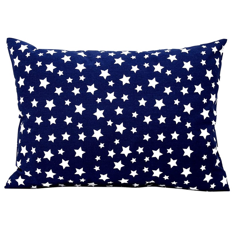 Comfy Turtles Toddler Pillowcase 13x18 - Cotton Toddler Pillowcase Star, Kids Galaxy Pillow Case for Boys, Baby Boy Travel Pillow Case Cover - Navy Blue Stars - Image 1